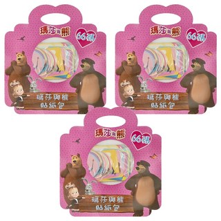 貼紙包 3入, 瑪莎與熊 多色, 1組