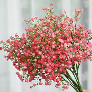 Anplant 人造滿天星花叢掃墓花束 2入, 2個, 粉紅色