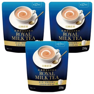 日東紅茶 皇家奶茶粉 北海道產全粉乳使用 約17杯份, 250g, 3包, 1包