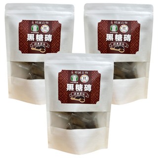 初誠良物 經典原味黑糖磚 台灣製造 嚴選素材, 18g, 10顆, 3包