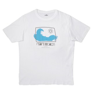 CARET 男女通用印花短袖上衣 - 白色 L 尺寸，100%棉