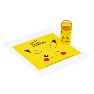 Skater 銀離子小方巾收納盒組 收納盒58 x 44 x 125mm 方巾320 x 280mm, 皮卡丘, 1組