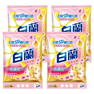 白蘭 含熊寶貝馨香精華洗衣粉 大自然馨香, 4.25kg, 4包
