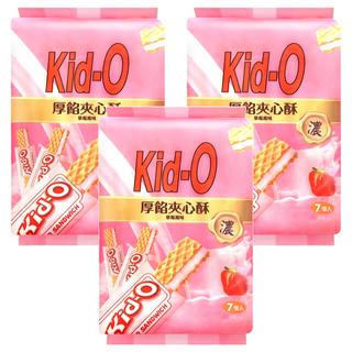 Kid-O 厚餡夾心酥 草莓風味, 91g, 3袋