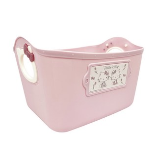 nishiki 錦化成 Kitty 塑膠置物籃, 尺寸約25x19x16cm, 容量約2.5L, 粉色, 1個