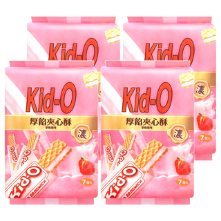 Kid-O 厚餡夾心酥 草莓風味, 91g, 4袋