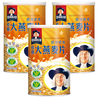 QUAKER 桂格 大燕麥片, 700g, 3罐