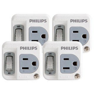 PHILIPS 飛利浦 節能開關1開1電腦壁插 CHP3010W/96, 56mm, 白色, 4個