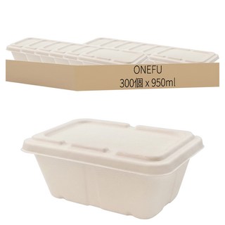ONEFU 萬福 植纖方形餐盒 950ml, 6包, 50個