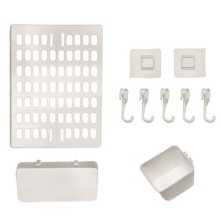 洞洞板壁掛置物架4件組 21 x 30cm, 白色, 1組