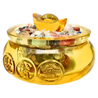 鑫運來 琉璃聚寶盆, 招財開運, 9cm