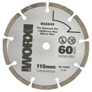 WORX 威克士 台灣公司貨 60T 金剛石鑽石diamondgrit鋸片 WA5048 115mm, 1個