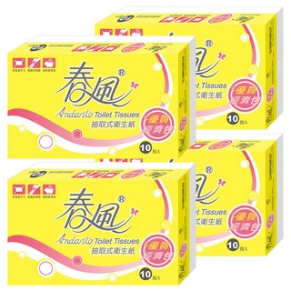 春風 抽取衛生紙 雙層 100張, 10包, 4袋