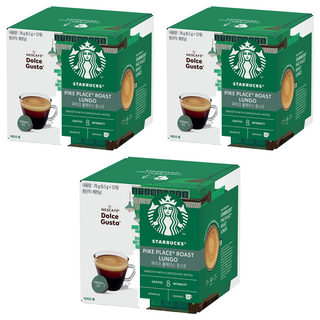 스타벅스 돌체구스토 파이크플레이스 로스트 캡슐커피, 6.5g, 12개입, 3개
