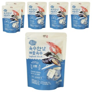 MAMSSTORY 韓國片裝高湯塊 海鮮風味 獨立包裝 簡單料理 香濃高湯 火鍋湯底 關東煮鍋底, 90g, 6袋