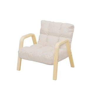 IRIS OHYAMA 愛麗思歐雅瑪 日式舒活休閒椅 加高款, 米白色, 1個