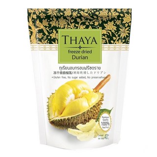 泰國Thaya 凍乾榴槤, 無麩質, 無糖添加, 無防腐劑, 40g, 1包