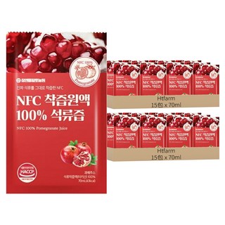 Htfarm NFC 100%紅石榴原汁 散裝贈吾家有貓手提袋 韓國天然原汁 提袋22 x 17 x 10cm, 70ml, 30包