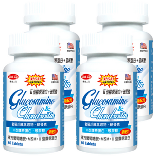 good Life 得意人生 複方葡萄糖胺+MSM+II型膠原蛋白 膜衣錠, 60顆, 4罐