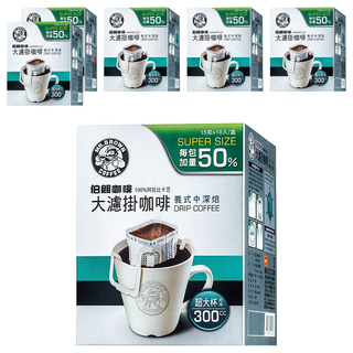 金車 MR.BROWN 伯朗咖啡 大濾掛咖啡 義式中深焙, 15g, 10包, 6盒