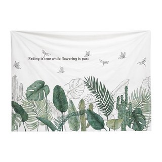 半島良品 居家裝飾掛布, 龜背葉好朋友 綠色 + 白色