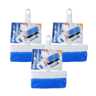 二合一刮水清潔刷 藍色 3入 玻璃窗戶清潔刷