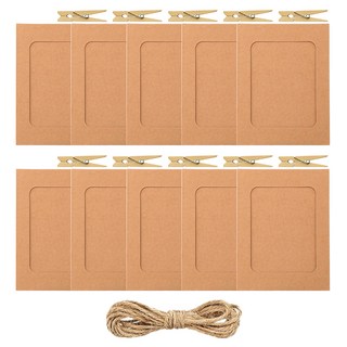 牛皮紙 相框 附夾 + 繩 Set 10個, 4 x 6