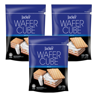Jacker 牛奶方形威化酥, 150g, 3包