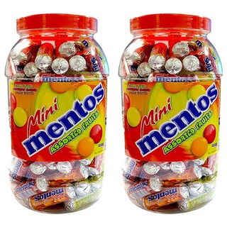 mentos 曼陀珠 迷你曼陀珠 綜合水果口味, 1000g, 2桶