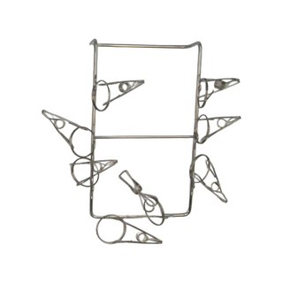 G+居家 無痕貼方型晾曬架 8夾 加粗款 耐重5kg 尺寸11.5x19.5x3.7公分, 2組, 不鏽鋼