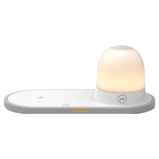 FeeLTEK 無線10W LED夜燈 快速充電 雙色溫, 灰色, 1盒