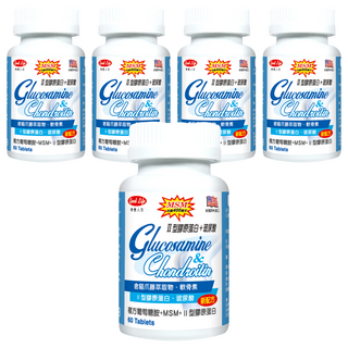 good Life 得意人生 複方葡萄糖胺+MSM+II型膠原蛋白 膜衣錠, 60顆, 5罐