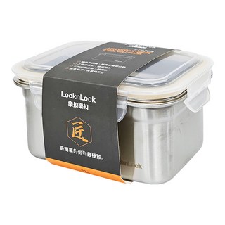 LocknLock 樂扣樂扣 極簡不鏽鋼保鮮盒, 1個, 1個容器 + 1個蓋子