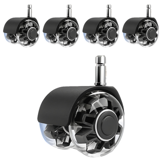 辦公椅萬向PU輪 含飾蓋 2吋 65 x 58 x 80mm 5個, 炫風水晶灰,, 1組