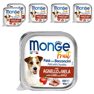 MonGe 瑪恩吉 倍愛滿滿 主食犬餐盒, 羊肉 + 蘋果, 100g, 6盒