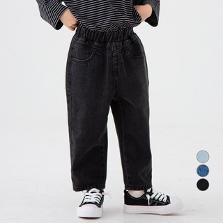 롤리트리 아동용 요크 와이드 배기 데님 팬츠