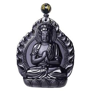 喜緣玉品 十二生肖八大守護神 黑曜石玉珮 避邪擋煞 吉祥平安 附掛繩, 大日如來 黑色, 1個
