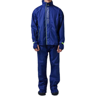 東伸 多功能2代外套雨衣 專利側開延展設計 全面防護 一體成型防水手套/鞋套, 3XL, 深藍色