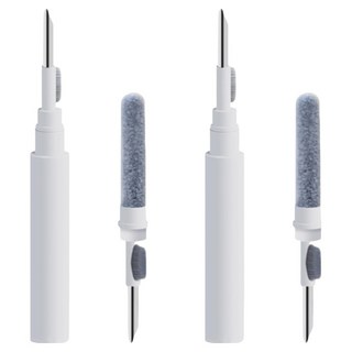 耳機清潔筆 高密度刷毛 金屬筆尖 植絨海綿, 白色, 2組