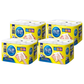 得意 捲筒式廚房紙巾 70張, 6捲, 4袋