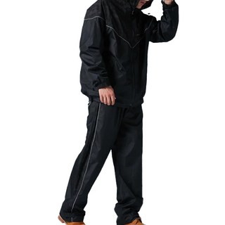 BAOGANI 寶嘉尼 B05極光機能二件式雨衣 輕量造型反光機能布 杜邦防水 3M高係數反光標, 黑色