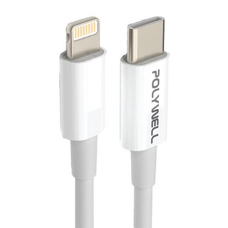 POLYWELL 寶利威爾 蘋果PD快充線 Type-C Lightning, 0.5m, PW15-W45-A250, 1條