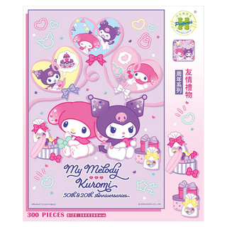 HUNDRED PICTURES 百耘圖 My Melody & Kuromi 美樂蒂&酷洛米 拼圖 周年系列友情禮物 適合3歲以上兒童, 300片, 1盒