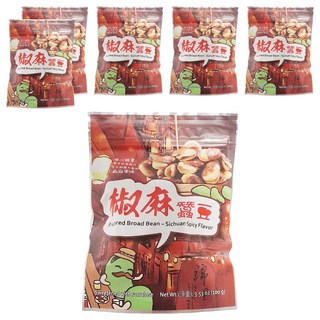 六福 風味蠶豆 椒麻 香酥脆口 經典台式零食, 100g, 6包