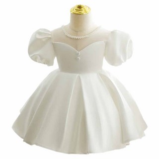 Edgeland 女童珍珠領透膚洋裝