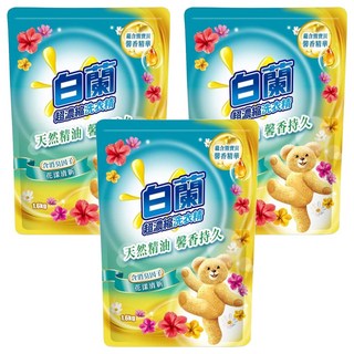 白蘭 超濃縮洗衣精 補充包 含熊寶貝馨香精華 花漾清新, 1.6kg, 3包