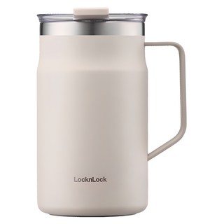 LocknLock 樂扣樂扣 都會馬克咖啡杯, 象牙白, 600ml, 1個