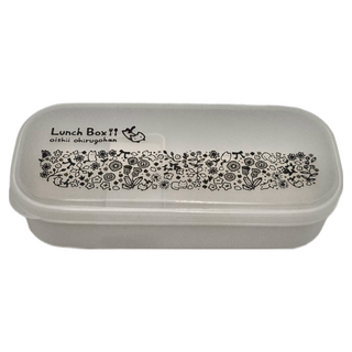 NAKAYA 花紋便當盒 附分隔板 2個, 白底黑色, 1組
