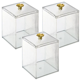 棉花棒收納盒 114g 3個, 透明色, 1組