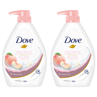 Dove 多芬 桃悅水透滋養柔膚沐浴露, 1kg, 2瓶